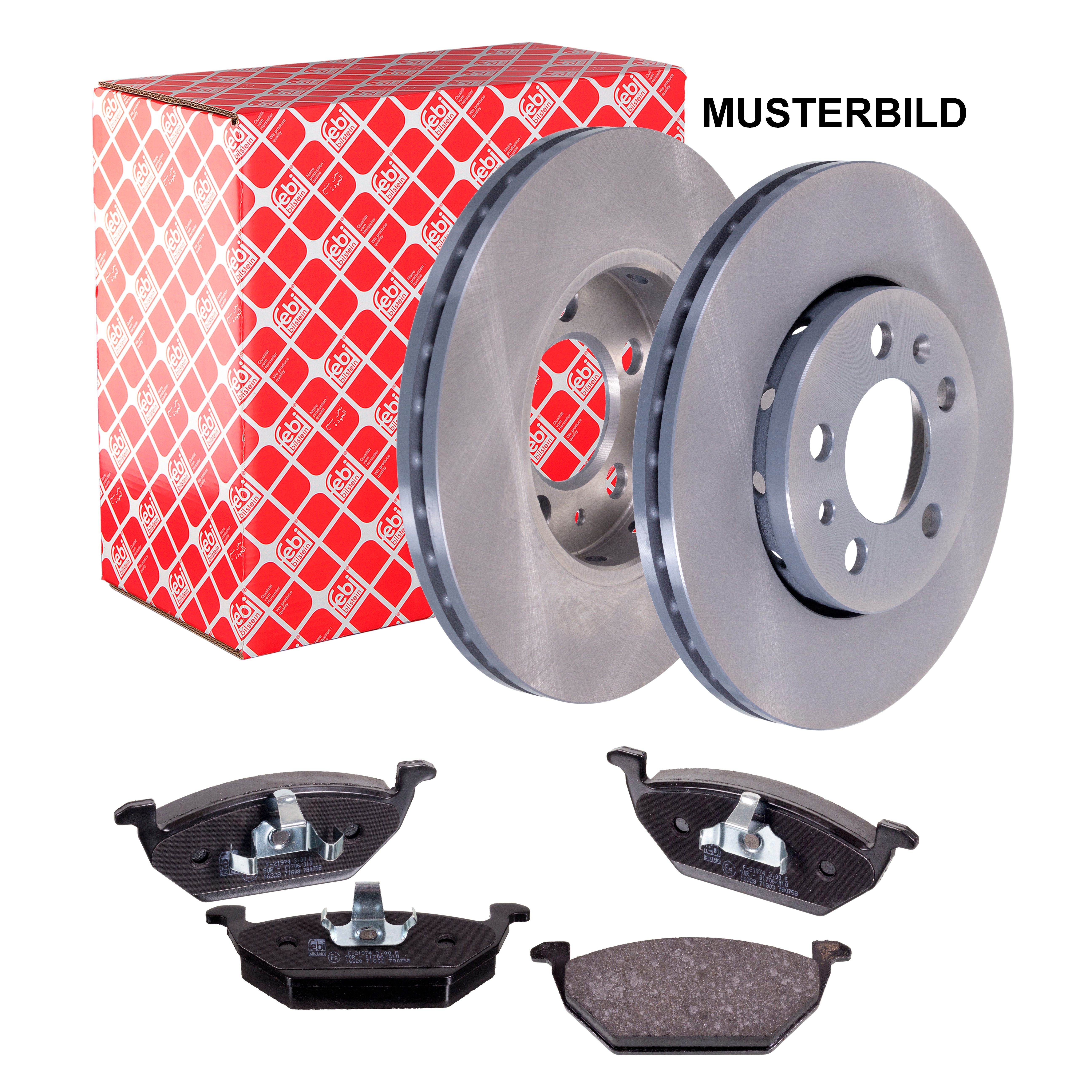 FEBI BILSTEIN Bremsenset Bremsscheiben + Bremsbel&auml;ge hinten Opel Astra G