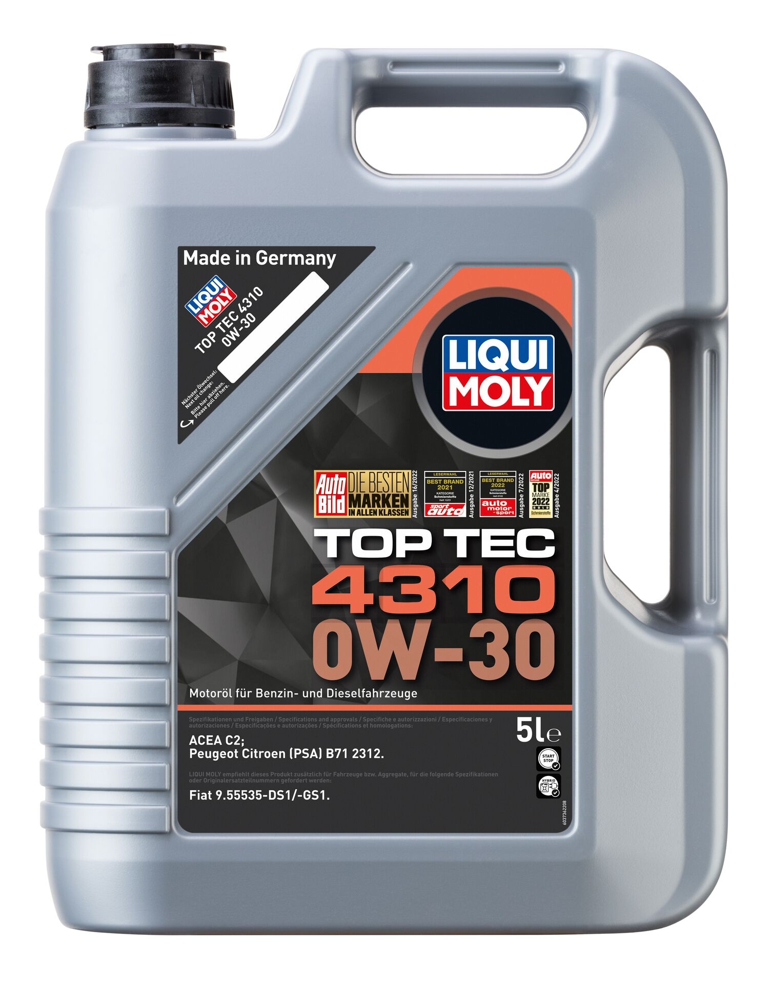 Liqui Moly 1x LM3736 5l Leichtlauf Motor&ouml;l Top Tec 4310 0W-30