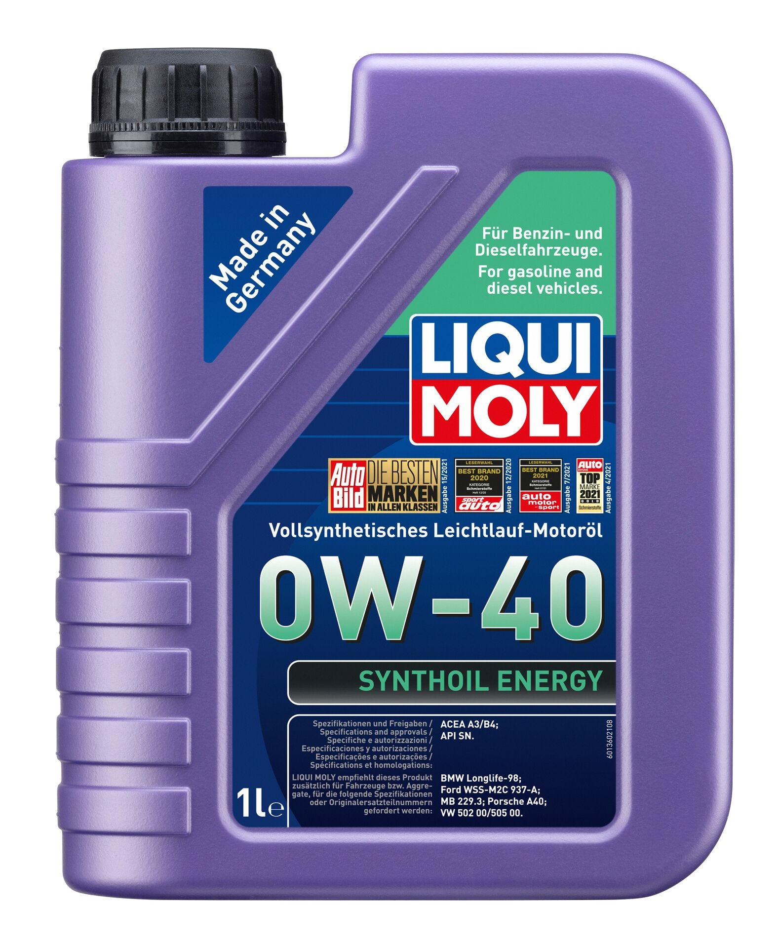 Liqui Moly 1x LM1360 1l vollsynthetisches Motor&ouml;l Synthoil Energy 0W-40