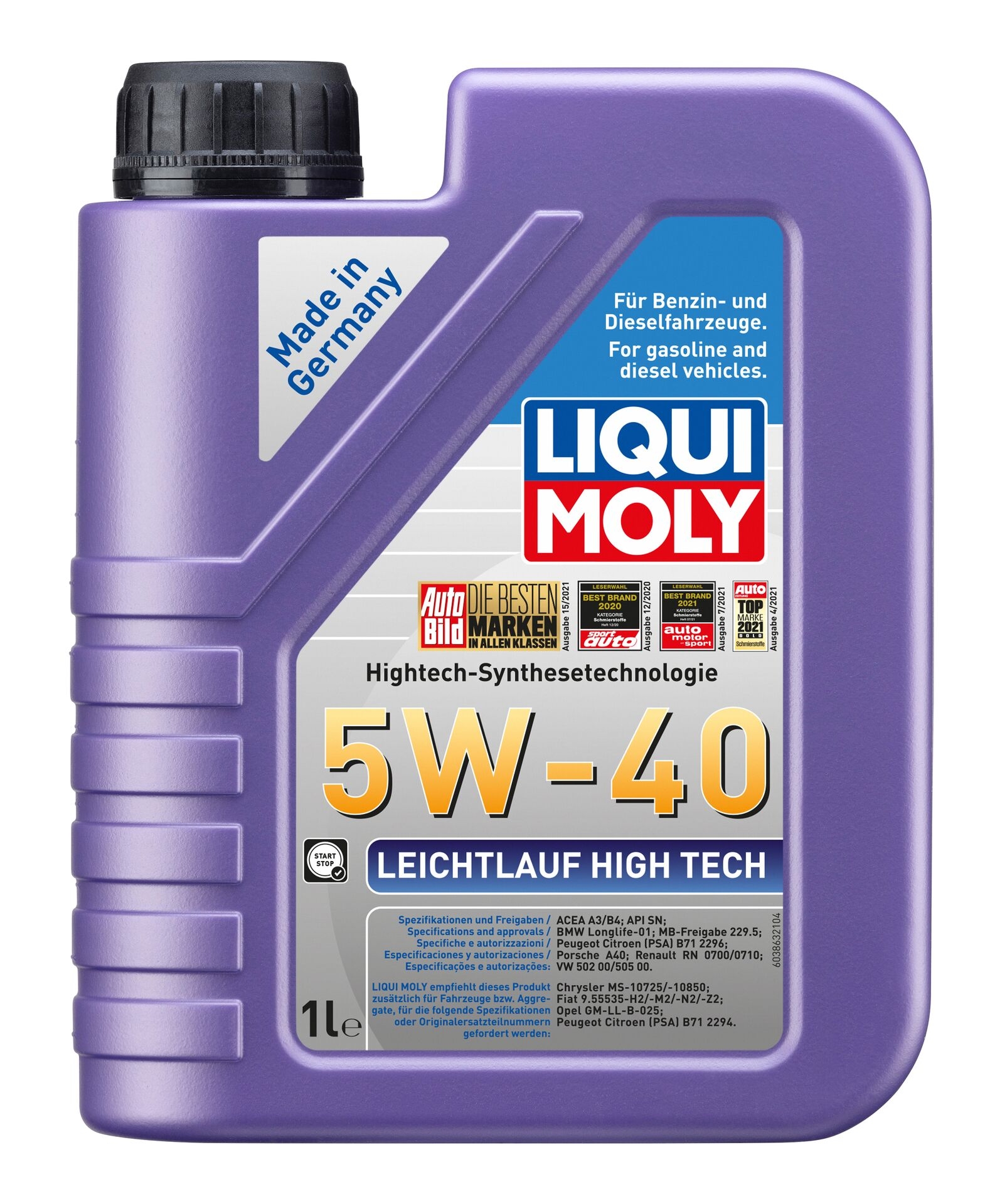 Liqui Moly 1x LM3863 1l Motor&ouml;l Leichtlauf High Tech 5W-40
