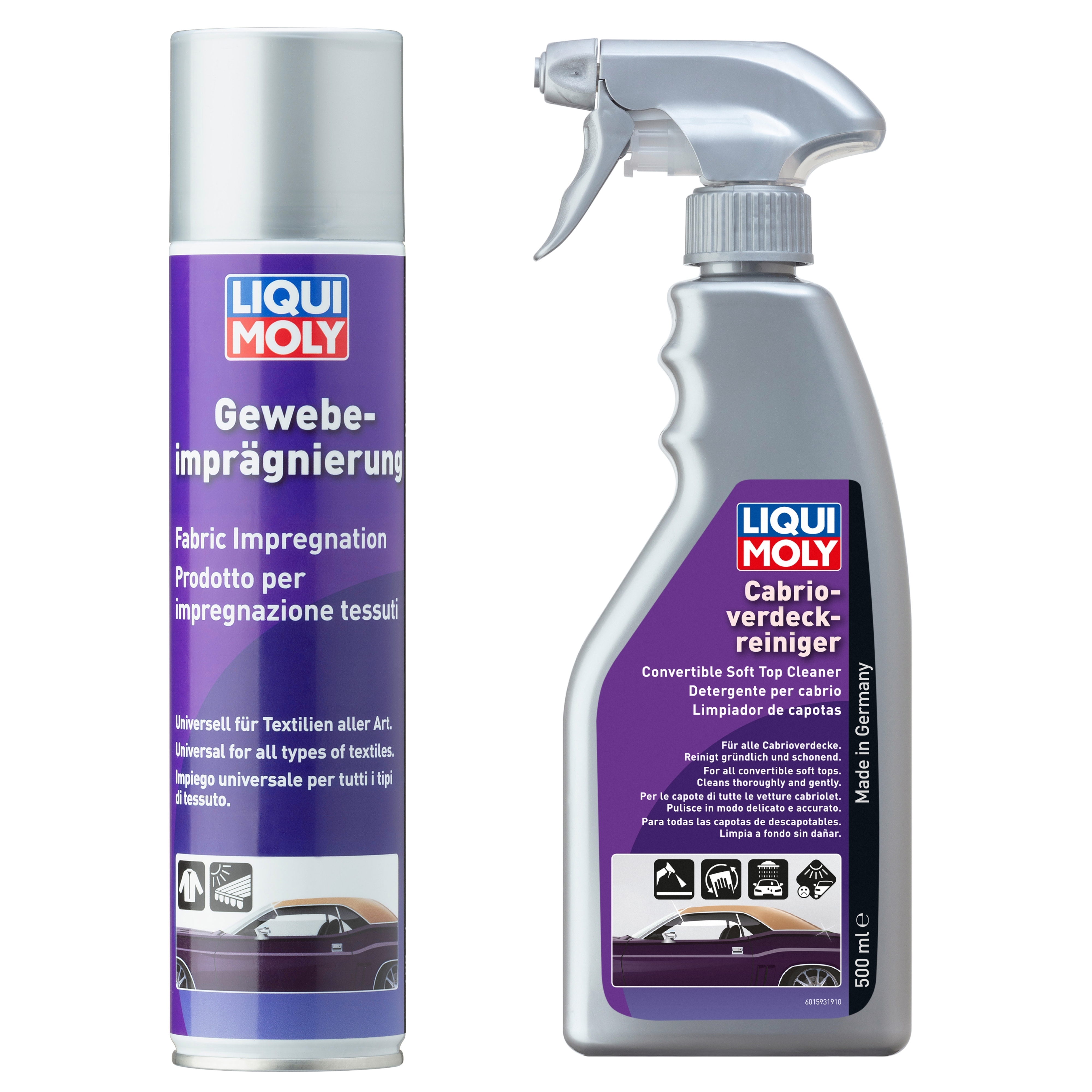 LIQUI MOLY Cabrio Set | Gewebeimpr&auml;gnierung 400ml | Cabrio-Verdeckreiniger 300ml