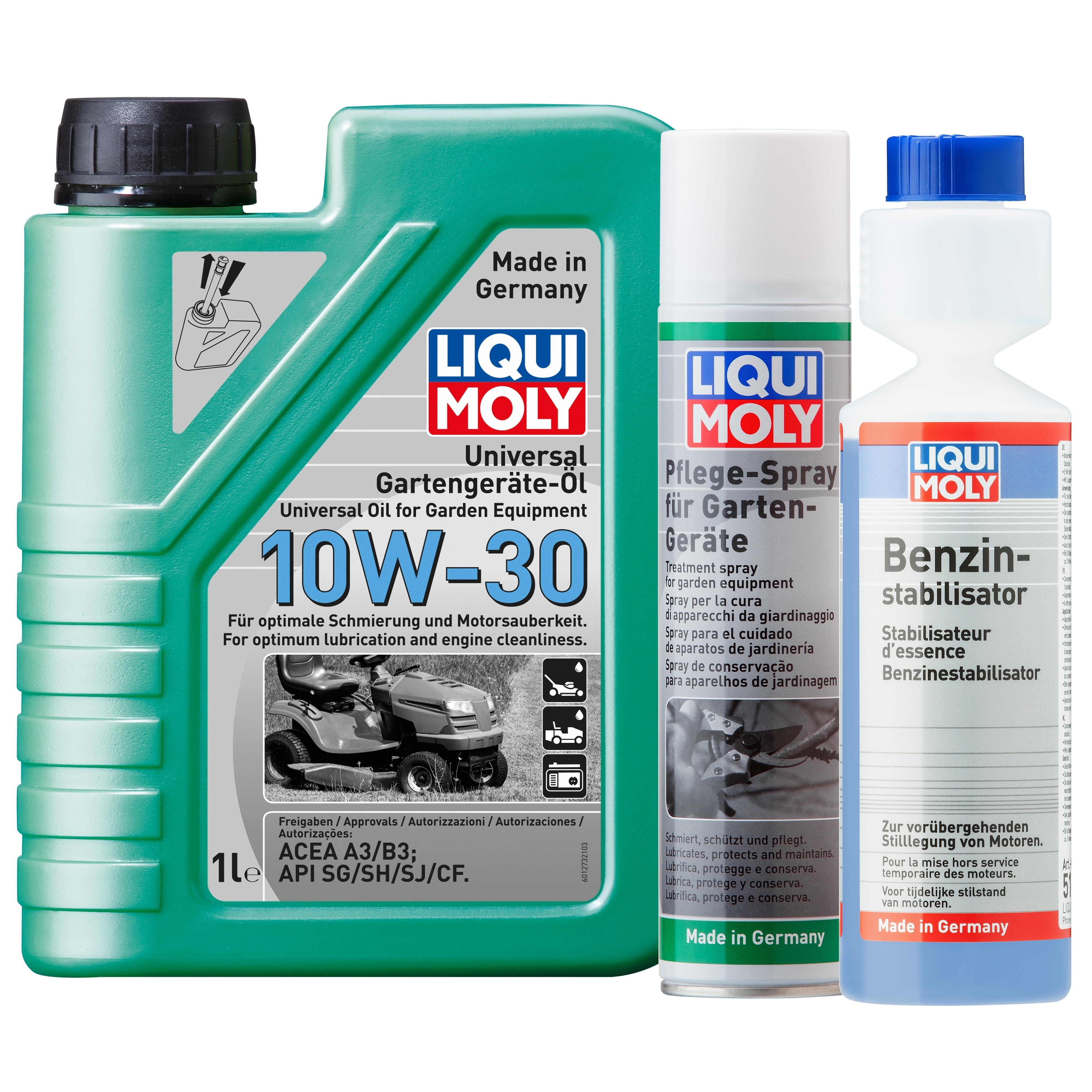 Liqui Moly 1x LM49167 Garten Pfelge Pflegespray Rasenm&auml;her&ouml;l Benzin-Stabilisator 1615 300ml,1273 1l,5107 250ml