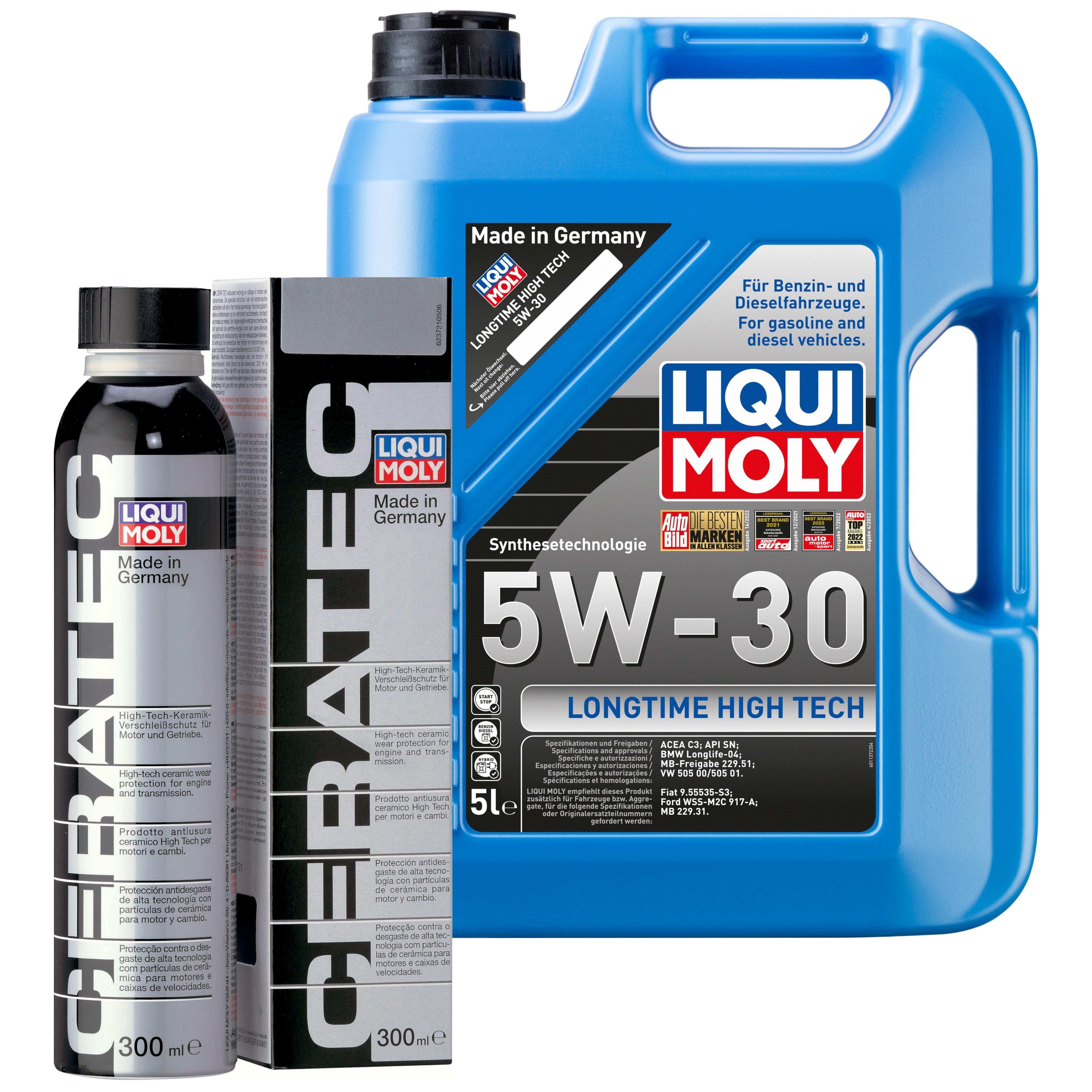 Liqui Moly 1x LM49181 Longtime High Tech 5W-30 5l + Cera Tec 300ml 1137 & 3721