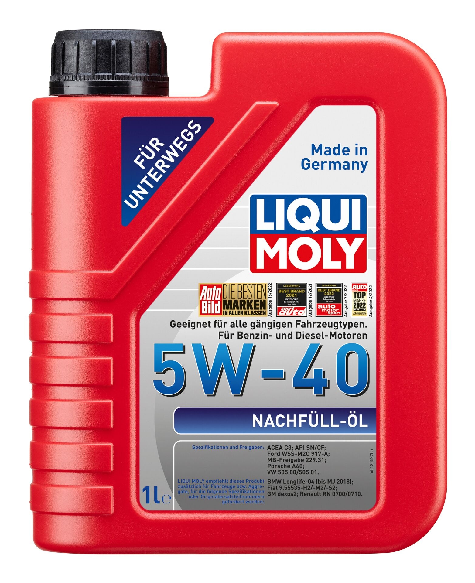 Liqui Moly 1x LM1305 1l Motor&ouml;l Nachf&uuml;ll-&Ouml;l 5W-40