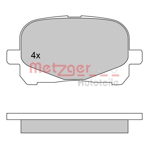 Bremsbelagsatz, Scheibenbremse METZGER 1170495 f&uuml;r TOYOTA, Vorderachse
