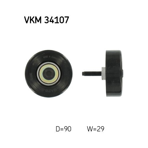 Umlenk-/F&uuml;hrungsrolle, Keilrippenriemen SKF VKM 34107 f&uuml;r FORD, mitte, rechts