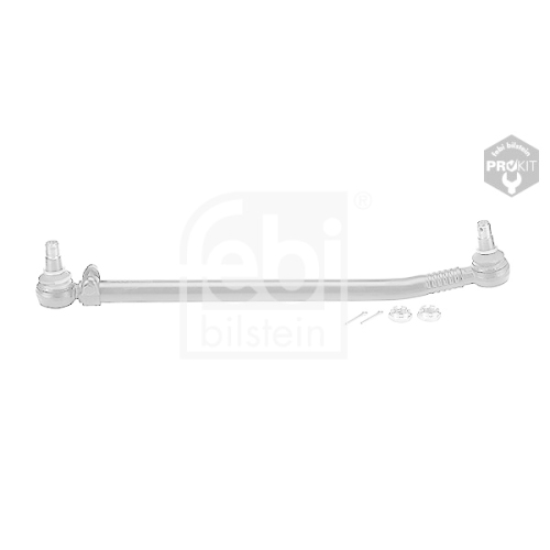 Febi Bilstein 12973 Lenkstange mit Kronenmuttern und Splinten, vom Lenkgetriebe zur 1. Vorderachse , 1 St&uuml;ck