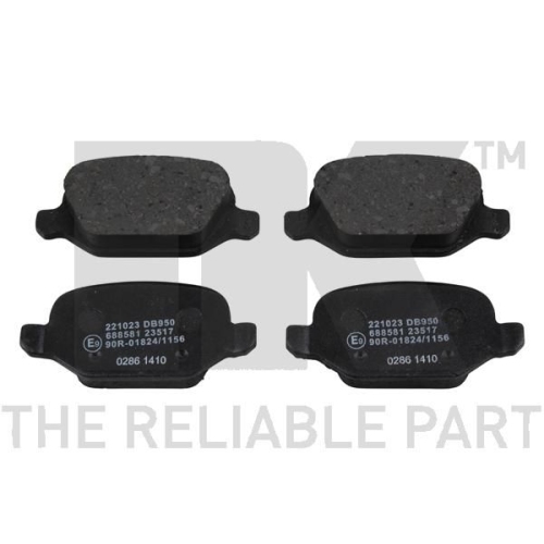 Bremsbelagsatz, Scheibenbremse NK 221023 f&uuml;r ALFA ROMEO FIAT LANCIA, Hinterachse