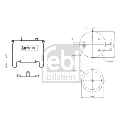 Febi Bilstein 38319 Luftfederbalg mit Stahlkolben , 1 St&uuml;ck
