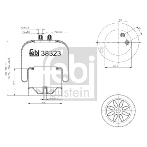 Febi Bilstein 38323 Luftfederbalg mit Stahlkolben , 1 St&uuml;ck