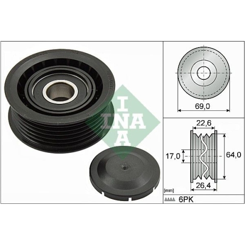 Umlenk-/F&uuml;hrungsrolle, Keilrippenriemen INA 532 0160 10 f&uuml;r AUDI BMW CHRYSLER VW