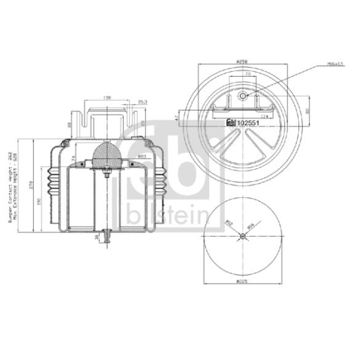 Febi Bilstein 102551 Luftfederbalg mit Isolierhaube , 1 St&uuml;ck