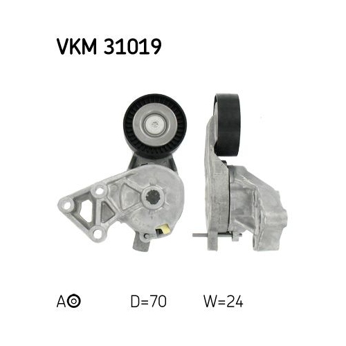 Spannrolle, Keilrippenriemen SKF VKM 31019 f&uuml;r AUDI FORD SEAT SKODA VW, links