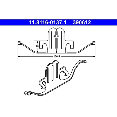 Feder, Bremssattel ATE 11.8116-0137.1 f&uuml;r BMW, Vorderachse