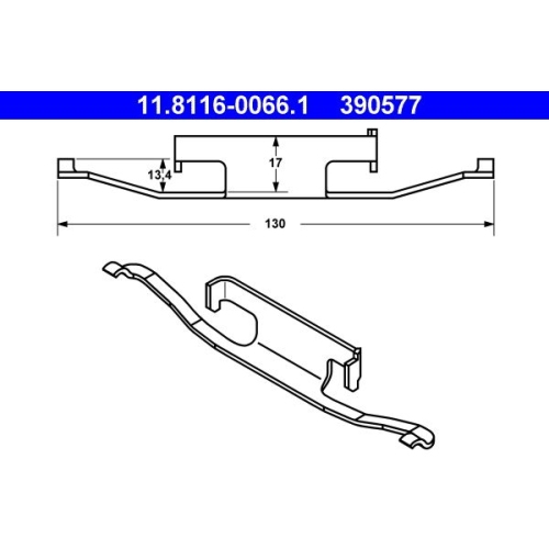 Feder, Bremssattel ATE 11.8116-0066.1 f&uuml;r BMW, Hinterachse