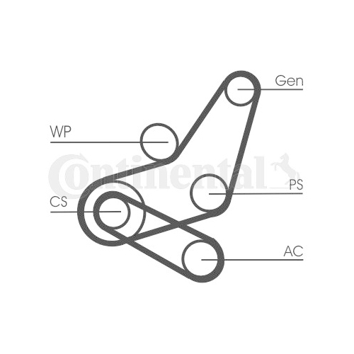 Keilrippenriemensatz CONTINENTAL CTAM 6PK1059 ELAST T2 f&uuml;r FORD