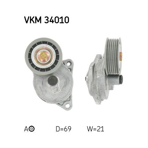 Spannrolle, Keilrippenriemen SKF VKM 34010 f&uuml;r FORD MAZDA, links, mitte, rechts