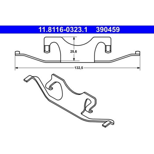 Feder, Bremssattel ATE 11.8116-0323.1 f&uuml;r MERCEDES-BENZ, Hinterachse