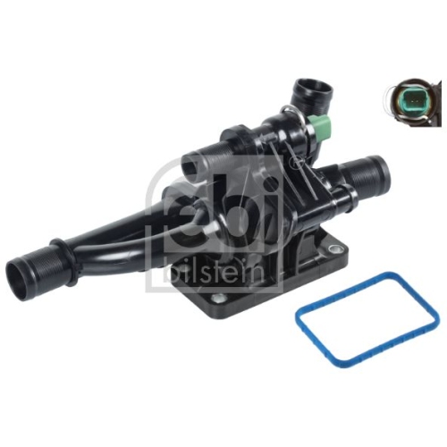 Febi Bilstein 1x 36173 Thermostat mit Geh&auml;use, Dichtung & Temperaturschalter