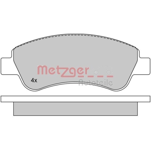 Bremsbelagsatz, Scheibenbremse METZGER 1170026 GREENPARTS f&uuml;r CITRO&Euml;N PEUGEOT
