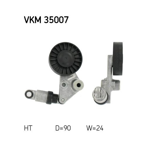 Spannrolle, Keilrippenriemen SKF VKM 35007 f&uuml;r OPEL SAAB VAUXHALL, mitte