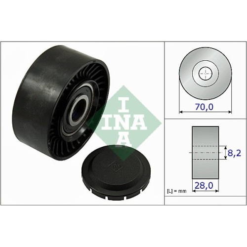 Umlenk-/F&uuml;hrungsrolle, Keilrippenriemen INA 532 0468 10 f&uuml;r AUDI