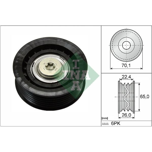Umlenk-/F&uuml;hrungsrolle, Keilrippenriemen INA 532 0471 10 f&uuml;r FORD JAGUAR
