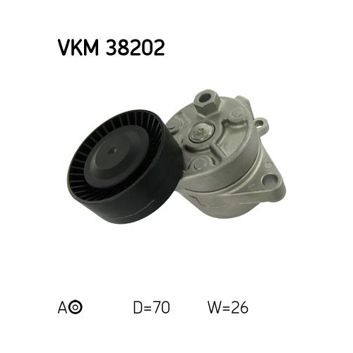 Spannrolle, Keilrippenriemen SKF VKM 38202 f&uuml;r BMW, mitte links, rechts, unten