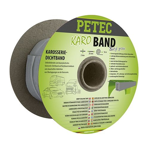 Dichtstoff PETEC 87520 KARO-BAND, KAROSSERIEDICHTBAND, BUTHYL, FLACH, GRAU