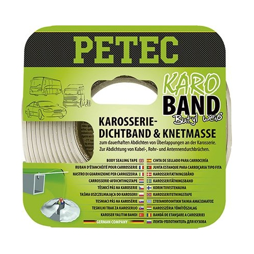 Dichtstoff PETEC 87530 KARO-BAND, KAROSSERIEDICHTBAND, BUTHYL, FLACH, WEISS
