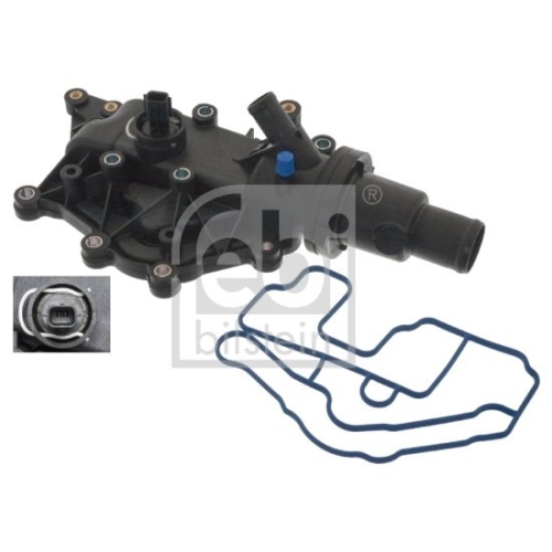 Febi Bilstein 1x 100233 Thermostat mit Geh&auml;use, Dichtung und Temperaturschalter