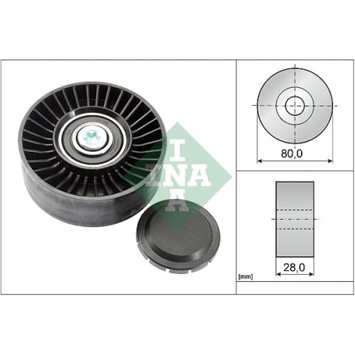 Umlenk-/F&uuml;hrungsrolle, Keilrippenriemen INA 532 0515 10 f&uuml;r BMW, oben, unten