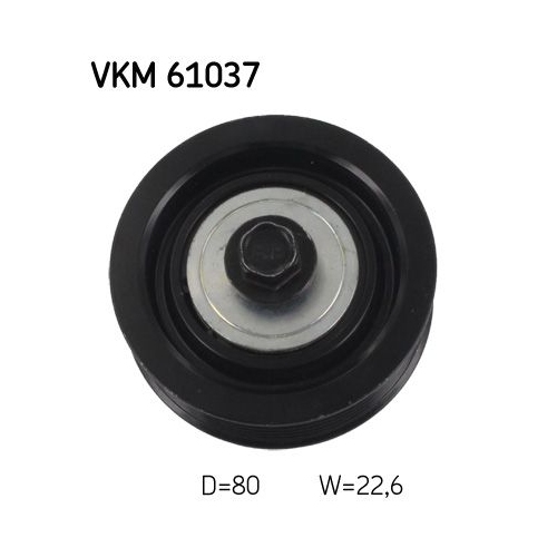 Umlenk-/F&uuml;hrungsrolle, Keilrippenriemen SKF VKM 61037 f&uuml;r TOYOTA, oben