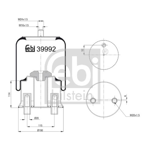 Febi Bilstein 39992 Luftfederbalg mit Stahlkolben , 1 St&uuml;ck