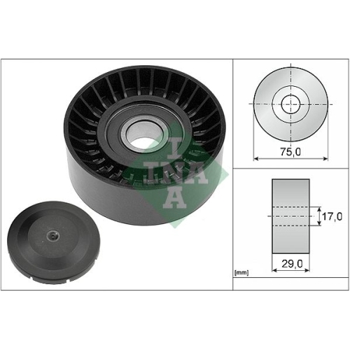 Umlenk-/F&uuml;hrungsrolle, Keilrippenriemen INA 532 0536 10 f&uuml;r VW