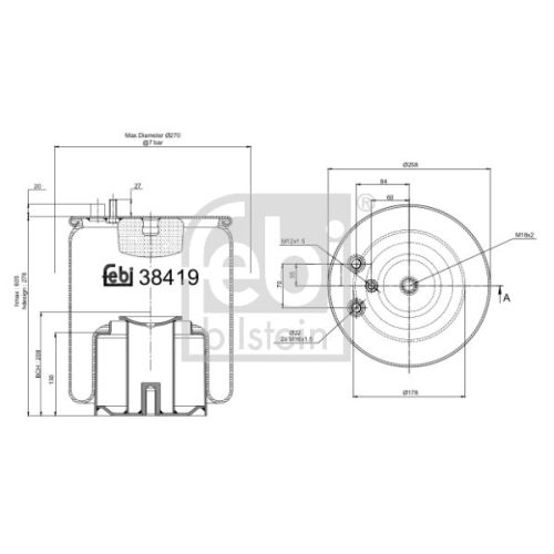 Febi Bilstein 38419 Luftfederbalg mit Stahlkolben , 1 St&uuml;ck