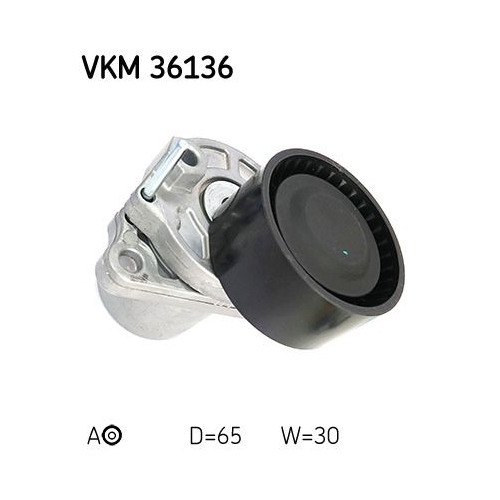 Spannrolle, Keilrippenriemen SKF VKM 36136 f&uuml;r RENAULT, links, mitte