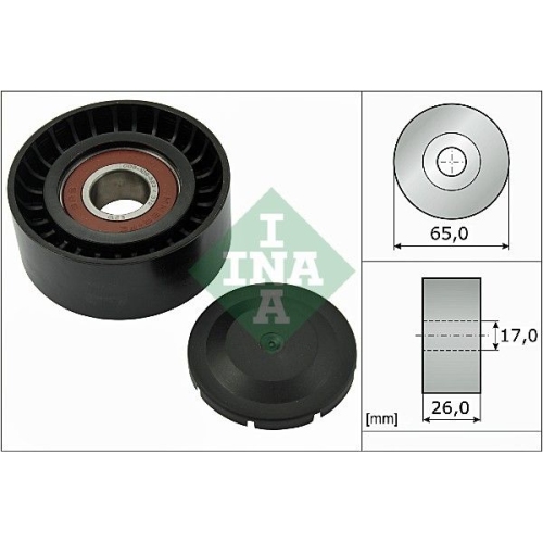 Umlenk-/F&uuml;hrungsrolle, Keilrippenriemen INA 532 0557 10 f&uuml;r AUDI PORSCHE VW