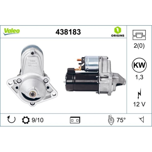 Starter VALEO 438183 NEW ORIGINAL PART f&uuml;r FIAT OPEL VAUXHALL VOLVO CHEVROLET