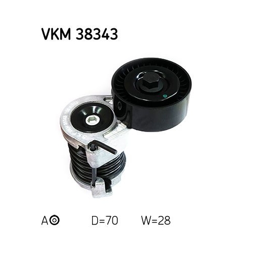 Spannrolle, Keilrippenriemen SKF VKM 38343 f&uuml;r BMW, links unten, mitte, rechts
