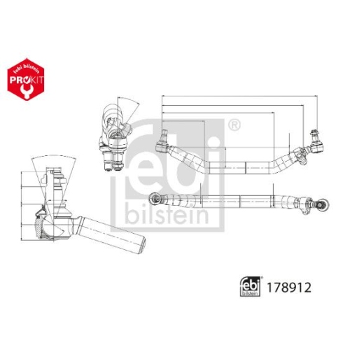 Spurstange FEBI BILSTEIN 178912 ProKit f&uuml;r DAF, Vorderachse