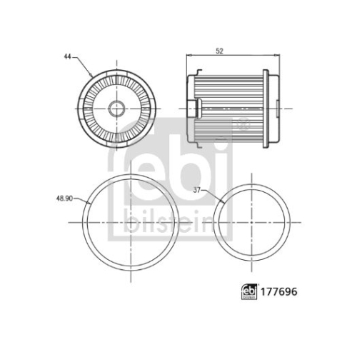 Hydraulikfilter, Automatikgetriebe FEBI BILSTEIN 177696 f&uuml;r HONDA, innen
