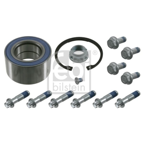 Febi Bilstein 21668 Radlagersatz mit Befestigungsschrauben, Achsmutter und Sicherungsring , 1 St&uuml;ck