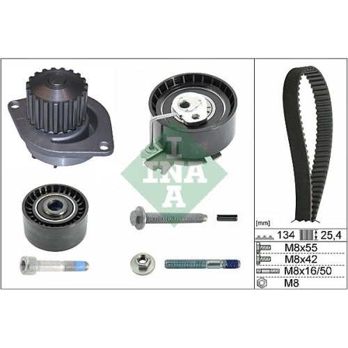 Wasserpumpe + Zahnriemensatz INA 530 0379 30 f&uuml;r CITRO&Euml;N PEUGEOT