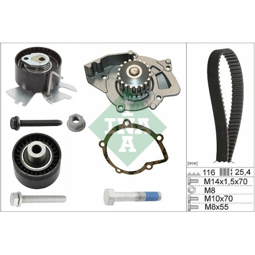 Wasserpumpe + Zahnriemensatz INA 530 0558 31 f&uuml;r CITRO&Euml;N FIAT FORD PEUGEOT LEXUS