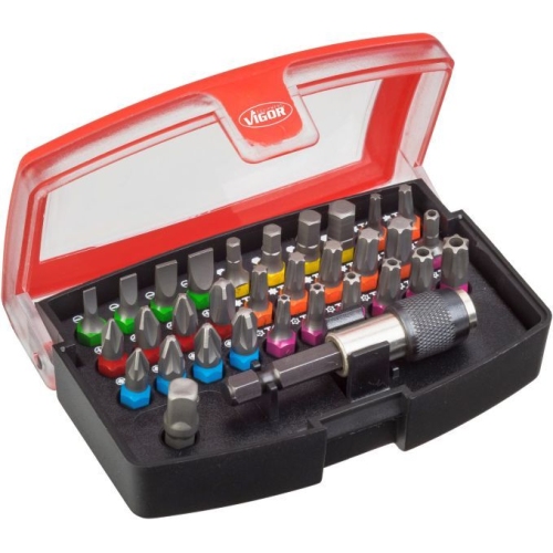 Set, Schraubendreher-Einsatz (Bits) VIGOR V5019 Bit Box f&uuml;r