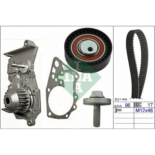 Wasserpumpe + Zahnriemensatz INA 530 0604 30 f&uuml;r NISSAN RENAULT DACIA