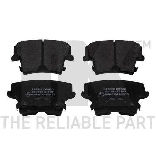 Bremsbelagsatz, Scheibenbremse NK 229326 f&uuml;r CHRYSLER DODGE LANCIA, Hinterachse