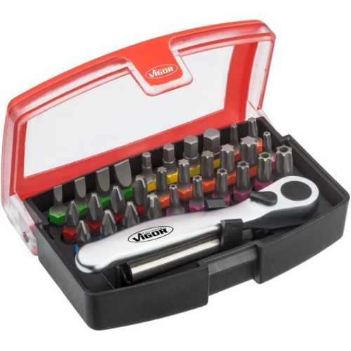 Set, Schraubendreher-Einsatz (Bits) VIGOR V5502 Bit Box f&uuml;r