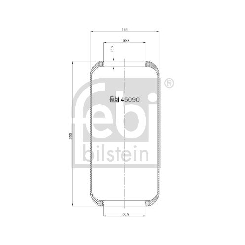 Febi Bilstein 45090 Luftfederbalg ohne Kolben , 1 St&uuml;ck